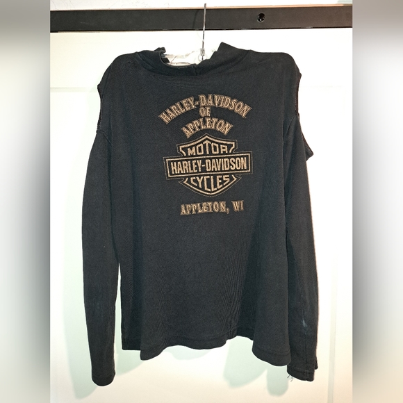 Vintage 1989 women's Harley Davidson shoulder less long sleeve - Picture 7 of 16